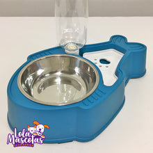 Cargar imagen en el visor de la galería, Plato Acero Inox con Dispensador de Agua 🐱🐶
