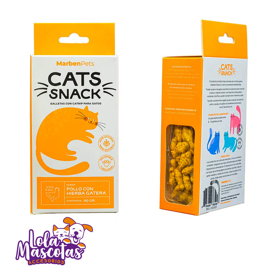 Galletas de Pollo con Catnip 100% Natural 80g – Cats Snacks🐱🐈