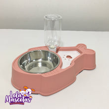 Cargar imagen en el visor de la galería, Plato Acero Inox con Dispensador de Agua 🐱🐶
