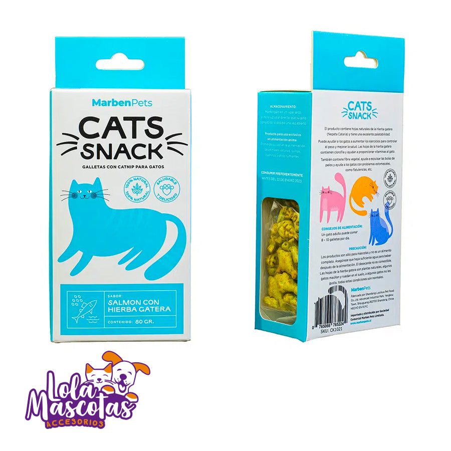 Galletas de Salmón con Catnip 100% Natural 80g – Cats Snacks🐱🐈