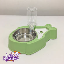 Cargar imagen en el visor de la galería, Plato Acero Inox con Dispensador de Agua 🐱🐶
